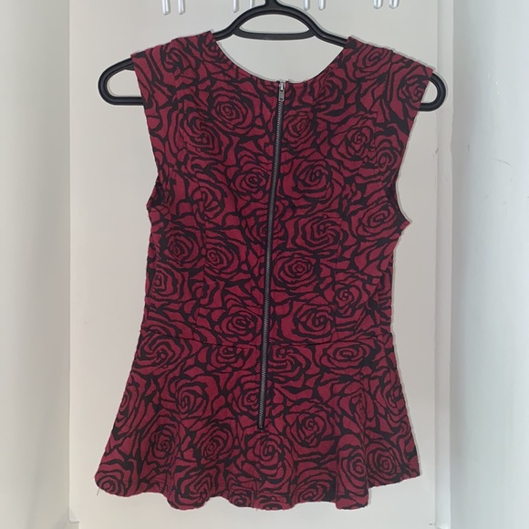 EUC Small Forever 21 Red peplum top - Picture 2 of 3
